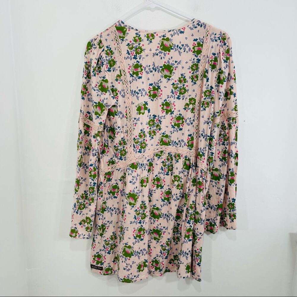NWT Matilda Jane Like A Lady Pink Floral Crochet Tunic Blouse Small - Picture 14 of 15